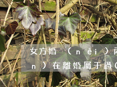 女方婚內(nèi)兩年前出軌現(xiàn)在離婚屬于過(guò)錯(cuò)方嗎(如果是男方出軌女方提出離婚會(huì)有損失嗎)