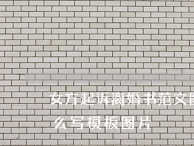 女方起诉离婚书范文图片(离婚起诉状女方怎么写模板图片)