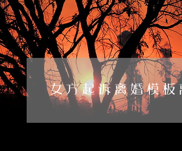 女方起诉离婚模板(离婚诉讼模板女)
