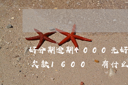 好分期逾期4000元 好分期逾期100天欠款1600會有什么后果