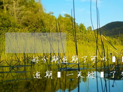 好分期逾期了可以關閉還款通道嗎-好分期逾期過一天被關了,多久才能再用