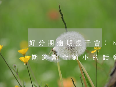 好分期逾期幾千會(huì)被起訴么(好分期逾期金額小的話會(huì)不會(huì)被起訴)