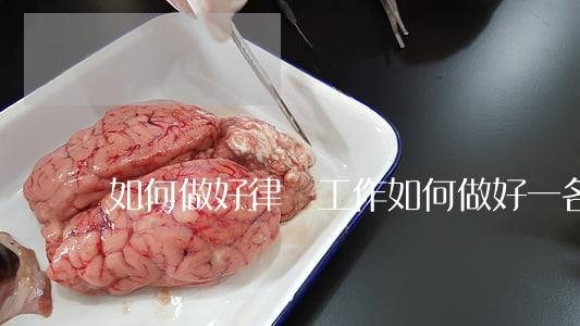 如何做好律師工作(如何做好一名律師)