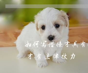 如何写借条才具有法律效力,正规欠条怎么写才有法律效力 如何写借条才具有法律效力,正规欠条怎么写才有法律效力