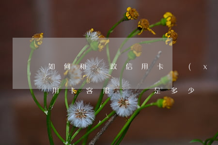 如何和郵政信用卡協(xié)商(郵政的信用卡客服電話是多少)