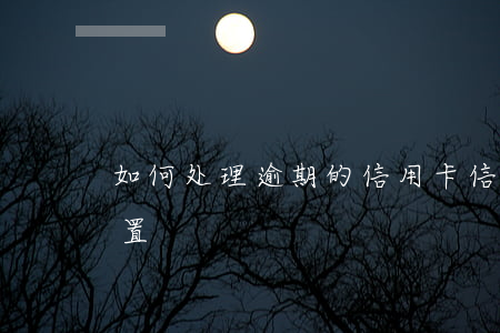 如何处理逾期的信用卡（信用卡逾期了怎么处置）