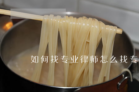 如何找专业律师，怎么找专业律师