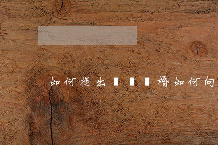 如何提出訴訟離婚(如何向法律起訴離婚)