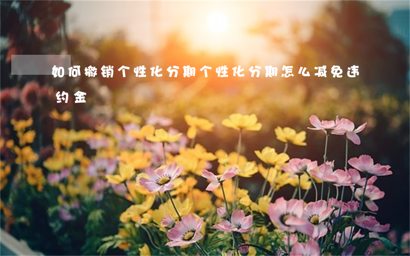 如何撤销个性化分期(个性化分期怎么减免违约金)