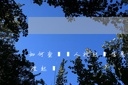 如何查詢個人被起訴信息(如何查詢個人是否被起訴)