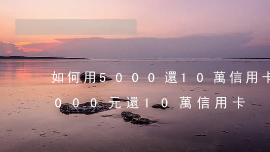 如何用5000還10萬信用卡-如何用5000元還10萬信用卡