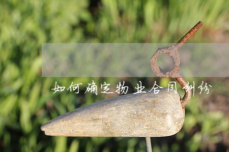 如何确定物业合同纠纷