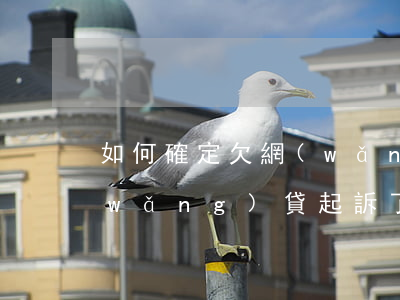 如何確定欠網(wǎng)貸被起訴(欠網(wǎng)貸起訴了怎么辦)