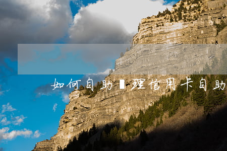 如何自助辦理信用卡(自助機辦理信用卡流程)