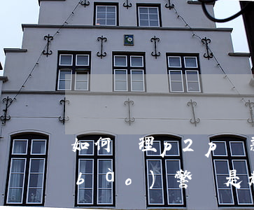 如何處理p2p貸款逾期(p2p逾期是報(bào)警還是起訴)
