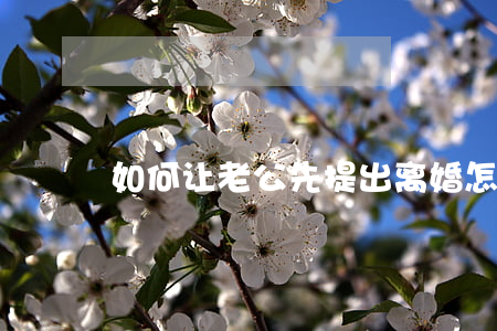 如何让老公先提出离婚，怎样让老公提出离婚