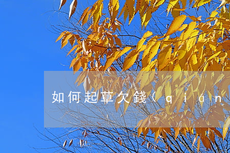 如何起草欠錢(qián)起訴狀