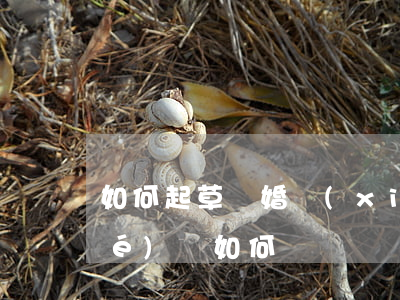 如何起草離婚協(xié)議，離婚協(xié)議如何寫