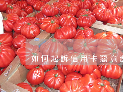 如何起訴信用卡惡意透支(信用卡涉嫌惡意透支)