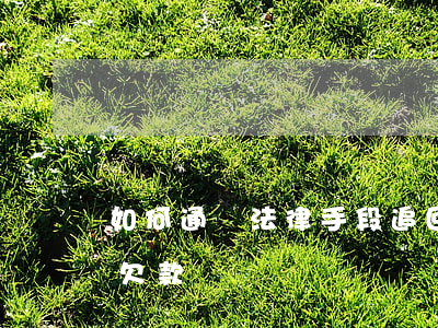 如何通過法律手段追回欠款(有什么辦法追回欠款)