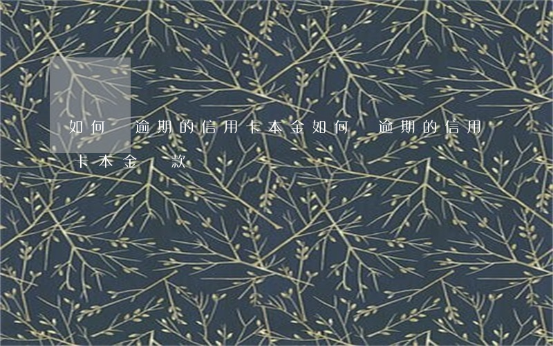 如何還逾期的信用卡本金(如何還逾期的信用卡本金還款)