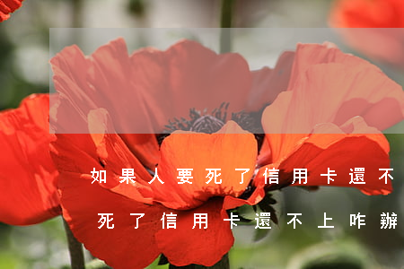如果人要死了信用卡還不上咋辦-如果人要死了信用卡還不上咋辦呢