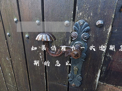 如果信用卡一次逾期怎么辦(這么多信用卡逾期的怎么辦)