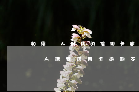 如果別人用我的信用卡逾期了我還能貸款嗎（別人借我信用卡逾期不還）