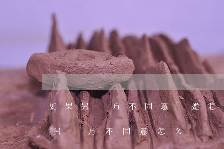 如果另一方不同意離婚怎么辦(一方提出離婚另一方不同意怎么辦)