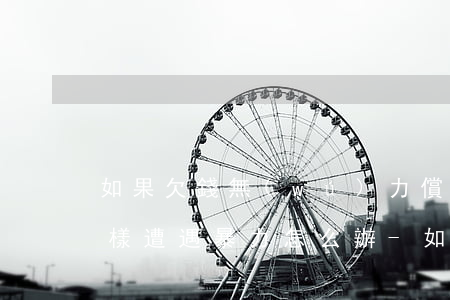 如果欠錢無(wú)力償還會(huì)怎樣遭遇暴力怎么辦-如果欠錢無(wú)力償還會(huì)怎樣遭遇暴力怎么辦呢
