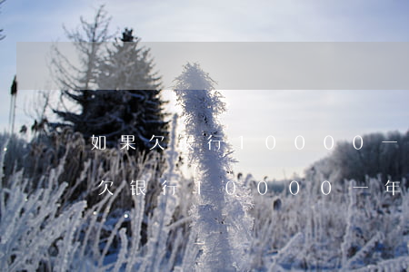如果欠银行10000一年会怎么样-如果欠银行10000一年会怎么样呢