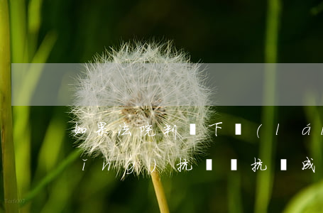 如果法院判決下來(lái)可以申請(qǐng)抗訴嗎(抗訴成功了法院怎么辦)