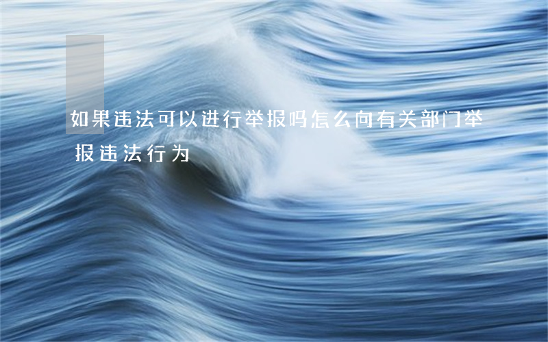 如果违法可以进行举报吗(怎么向有关部门举报违法行为)