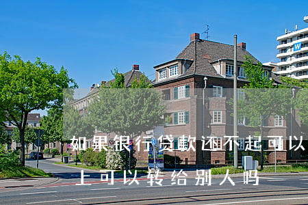 如果银行贷款还不起可以转嘛(银行贷款还不上可以转给别人吗)