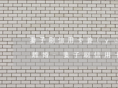 妻子刷信用卡養(yǎng)孩子丈夫起訴離婚-妻子刷信用卡養(yǎng)孩子丈夫起訴離婚有用嗎