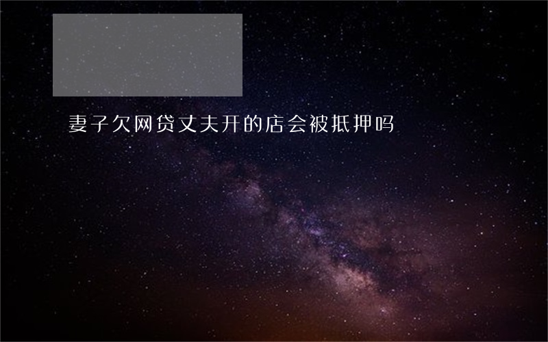 妻子欠网贷丈夫开的店会被抵押吗
