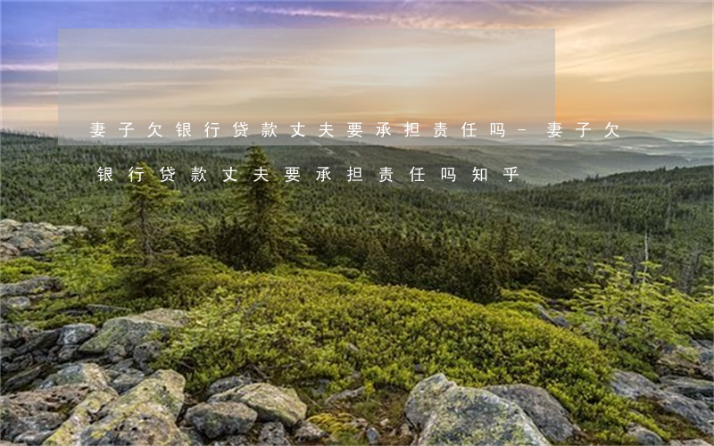 妻子欠银行贷款丈夫要承担责任吗-妻子欠银行贷款丈夫要承担责任吗知乎