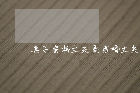 妻子蛮横丈夫要离婚(丈夫坚决离婚)