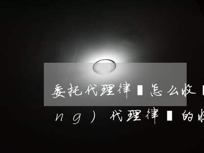 委托代理律師怎么收費(fèi)(請(qǐng)代理律師的收費(fèi)標(biāo)準(zhǔn)是多少)