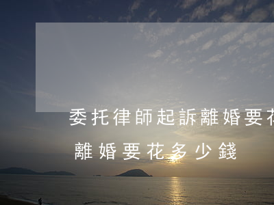 委托律師起訴離婚要花多少錢(委托律師起訴離婚要花多少錢)