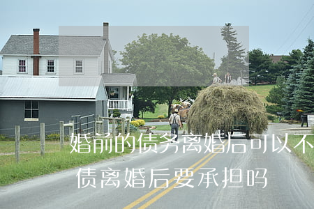婚前的债务离婚后可以不用还吗(离婚前欠的债,离婚后要承担吗)