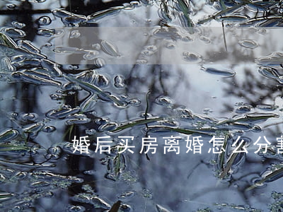婚后买房离婚怎么分割