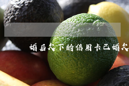 婚后欠下的信用卡（已婚欠信用卡怎么辦）