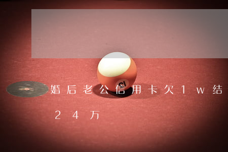 婚后老公信用卡欠1w(结婚后老公信用卡欠24万)