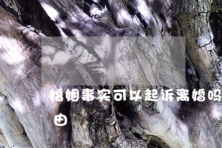 婚姻事实可以起诉离婚吗(离婚起诉事实与理由)