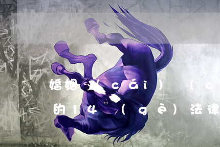 婚姻財(cái)產(chǎn)糾紛處理的14個(gè)法律要點(diǎn)