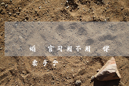 婚約官司用不用請律師(請律師為婚姻打官司要多少錢?)