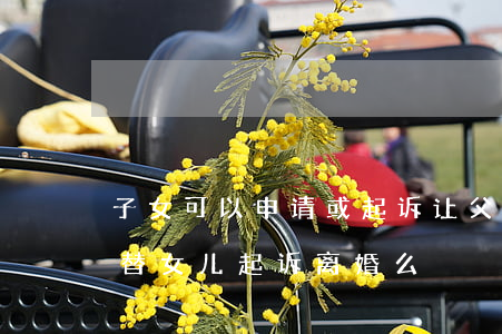子女可以申请或起诉让父母离婚么(父母能代替女儿起诉离婚么)