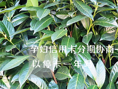 孕妇信用卡分期协商-孕期还不上信用卡可以停卡一年吗