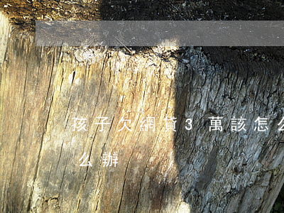 孩子欠網貸3萬該怎么辦(欠了三萬的網貸怎么辦)